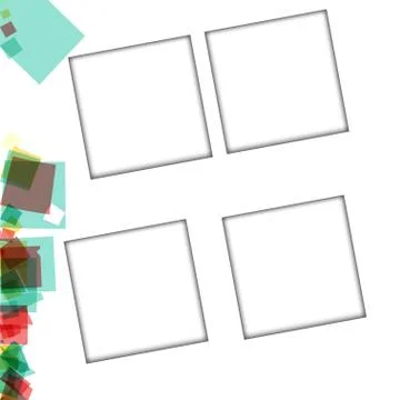 Colorful photo frames, vector illustrations. square borders with various colo Stockillustratie