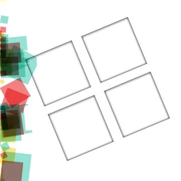 Colorful photo frames, vector illustrations. square borders with various colo Illustrazione stock