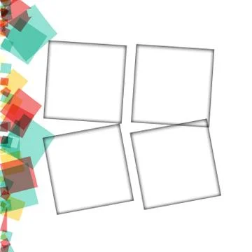 Colorful photo frames, vector illustrations. square borders with various colo Stockillustratie