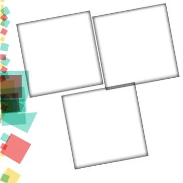 Colorful photo frames, vector illustrations. square borders with various colo Stock Illustration