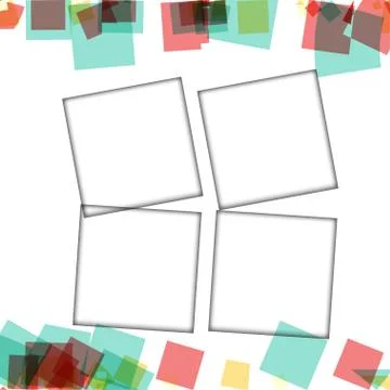 Colorful photo frames, vector illustrations. square borders with various colo イラスト素材