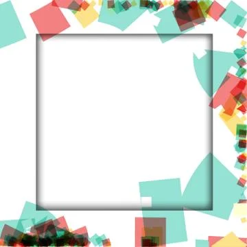 Colorful photo frames, vector illustrations. square borders with various colo Stock Illustration