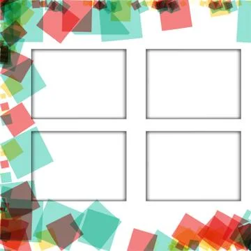Colorful photo frames, vector illustrations. square borders with various colo 스톡 일러스트