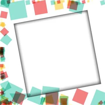 Colorful photo frames, vector illustrations. square borders with various colo Illustrazione stock