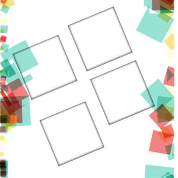 Colorful photo frames, vector illustrations. square borders with various colo Stock Illustration