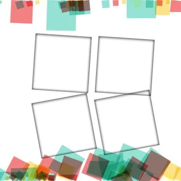 Colorful photo frames, vector illustrations. square borders with various colo Stock Illustration