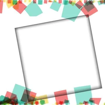 Colorful photo frames, vector illustrations. square borders with various colo Stock Illustration
