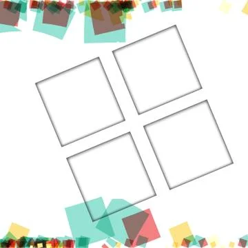 Colorful photo frames, vector illustrations. square borders with various colo Illustrazione stock