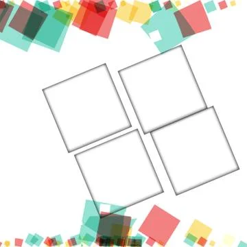 Colorful photo frames, vector illustrations. square borders with various colo Illustrazione stock
