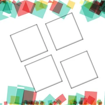 Colorful photo frames, vector illustrations. square borders with various colo Stock Illustration