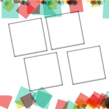 Colorful photo frames, vector illustrations. square borders with various colo イラスト素材