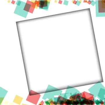 Colorful photo frames, vector illustrations. square borders with various colo Illustrazione stock