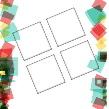 Colorful photo frames, vector illustrations. square borders with various colo Stockillustratie