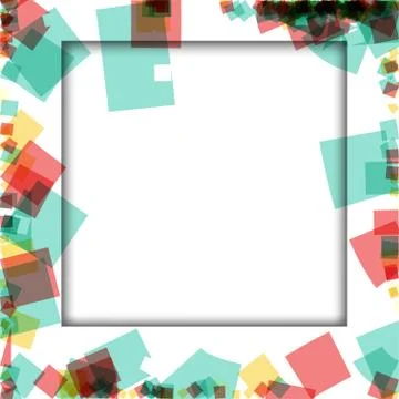 Colorful photo frames, vector illustrations. square borders with various colo Illustrazione stock