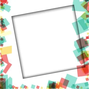 Colorful photo frames, vector illustrations. square borders with various colo Stock Illustration