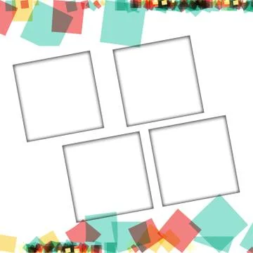 Colorful photo frames, vector illustrations. square borders with various colo イラスト素材