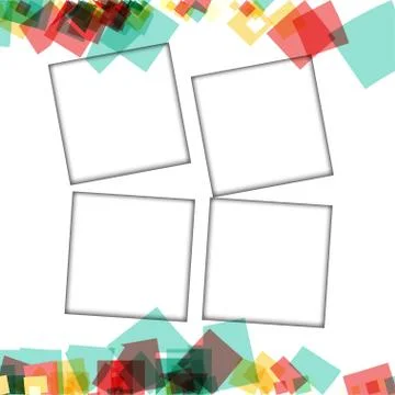 Colorful photo frames, vector illustrations. square borders with various colo 스톡 일러스트