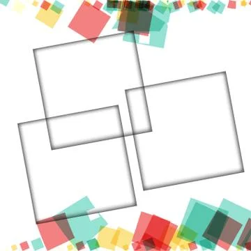 Colorful photo frames, vector illustrations. square borders with various colo Illustrazione stock