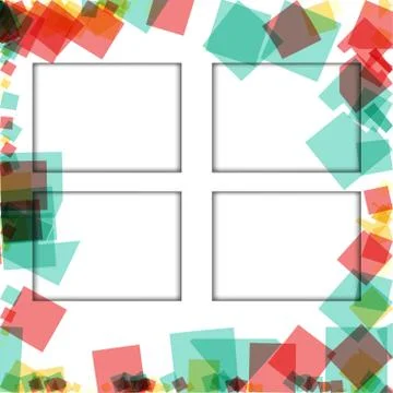 Colorful photo frames, vector illustrations. square borders with various colo Stock Illustration
