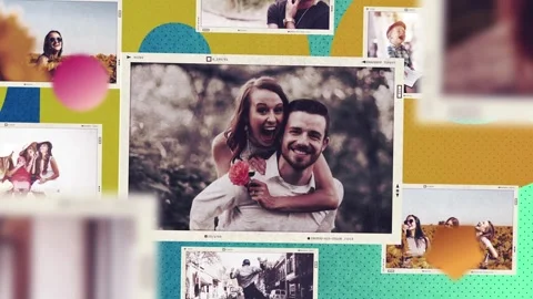 Colorful Photo Slideshow After Effects stock
