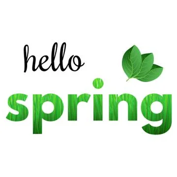 Colorful phrase Hello Spring Stock Illustration