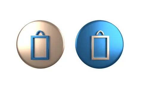 Colorful Picture icon isolated on white background. Circle button. 3D rende.. Illustrazione stock