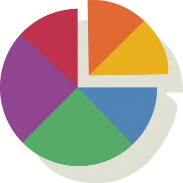 Colorful pie chart for data segmentation Stock Illustration