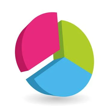 Colorful pie chart design element Stock Illustration