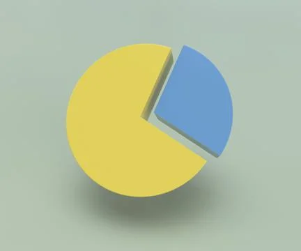 Colorful pie chart graph icon 3d illustration, minimal 3d render illustration Stock Illustration