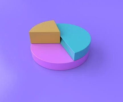 Colorful pie chart graph icon 3d illustration, minimal 3d render illustration Stock Illustration