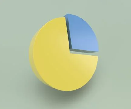 Colorful pie chart graph icon 3d illustration, minimal 3d render illustration Stock Illustration