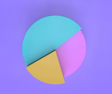 Colorful pie chart graph icon 3d illustration, minimal 3d render illustration Stock Illustration