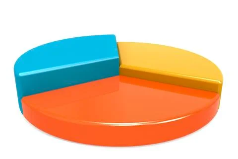 Colorful pie chart model isolated on white background Stock Illustration