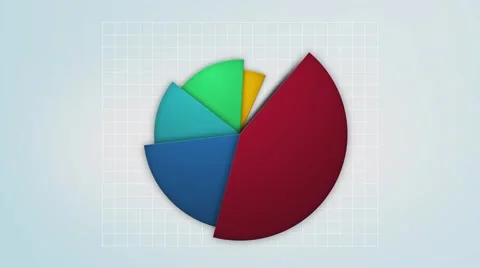 Colorful pie chart in motion, loop Stock Footage 44269727