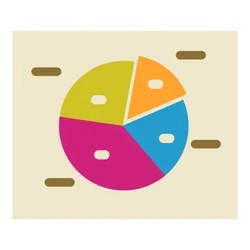 Colorful pie chart representing data and statistics 库存插图