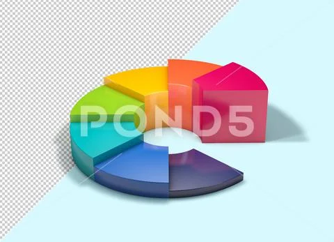 Colorful pie chart with steps, concept of job and personal growth, mockup PSD Template