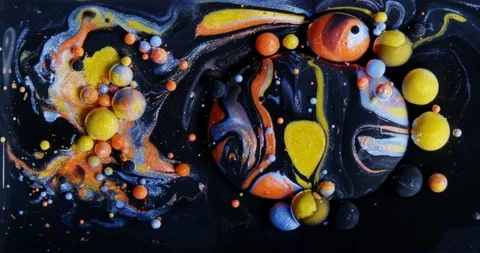 Colorful Pigment Flow Flowing Exploding Creativity Background Display Colors Stock Footage 93952142