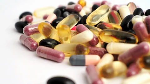 Colorful pills Stock Footage 34181691