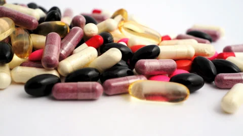 Colorful pills Stock Footage 34182457