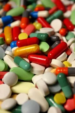 Colorful pills Stock Photos