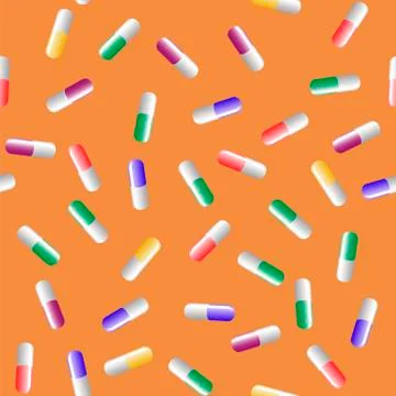 Colorful Pills Seamless Pattern Stock Illustration