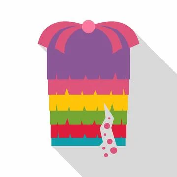 Colorful pinata cracking open, dropping candy Stock Illustration