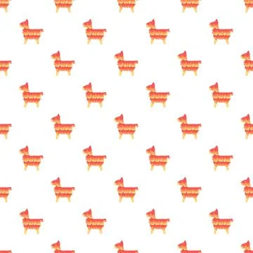 Colorful pinata llama seamless pattern creating festive design Stock Illustration