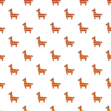Colorful pinata llama seamless pattern celebrating mexican fiesta Stock Illustration