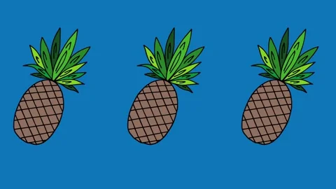 Colorful pineapple minimal motion hd animation Stock Footage 147121464