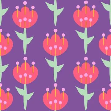 Colorful pink abstract flowers pattern design Stock Illustration