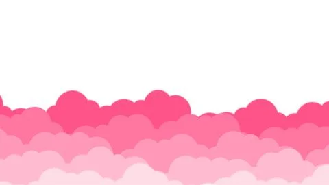 Colorful Pink Cloudscape with Soft Fluffy Clouds. Stock Illustration