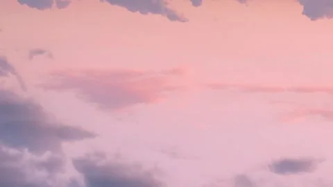 Colorful Pink Lilac Sky Purple Pink Clouds in Sunlight at Sunset Slow Motion Tim Video stock 313476653