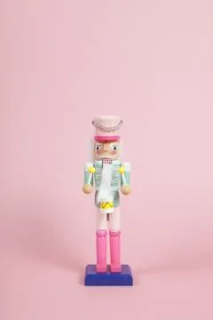 Colorful pink nutcracker Stock Photos