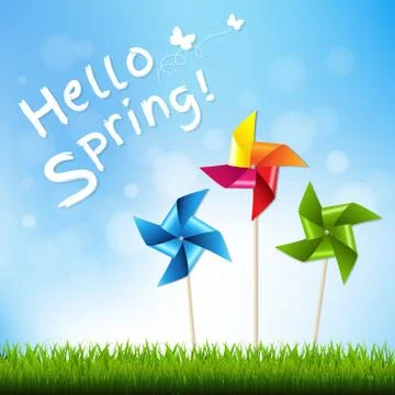 Colorful Pinwheels Stock Illustration